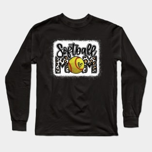 Softball Mom Leopard Long Sleeve T-Shirt